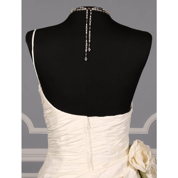 St. Pucchi Cream Silk Shantung Simone Z184 Aline Strapless Ivory Dress size 6 - Picture 7 of 9